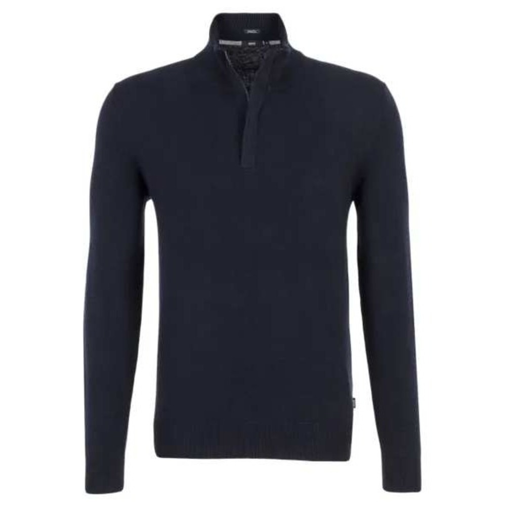 Hugo Boss Dk Navy Men Cotton/Wool XL Sweater Wool Elbow Patches Old Money Preppy